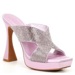 GB, Rhinestone Square Toe Platform. on BabieCore sandals